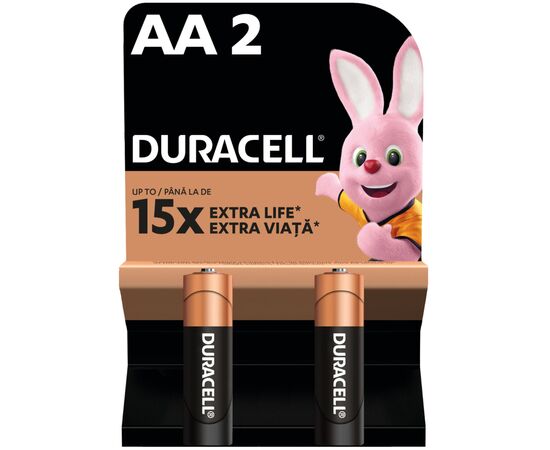 Батарейка Duracell AA лужні 2 шт. в упаковці (5000394058163 / 81551267)