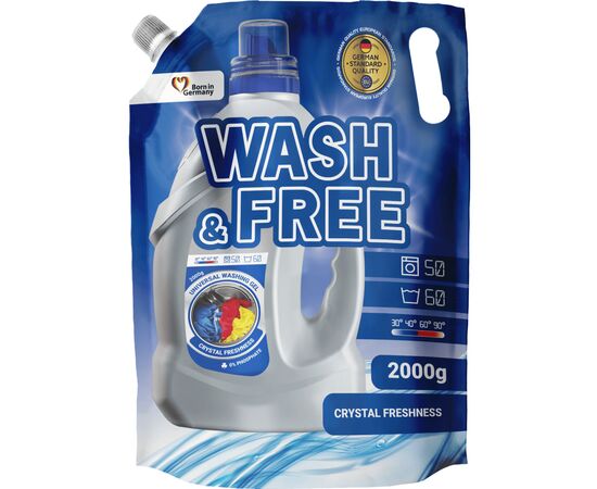 Гель для стирки Wash&Free Универсальный Дой-пак 2 кг (4260637720733)