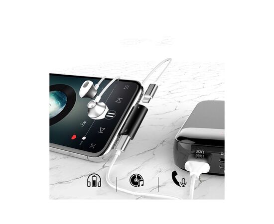 Переходник L46 Lightning (1 Male / 2 Female) Black Baseus (CAL46-01), изображение 5