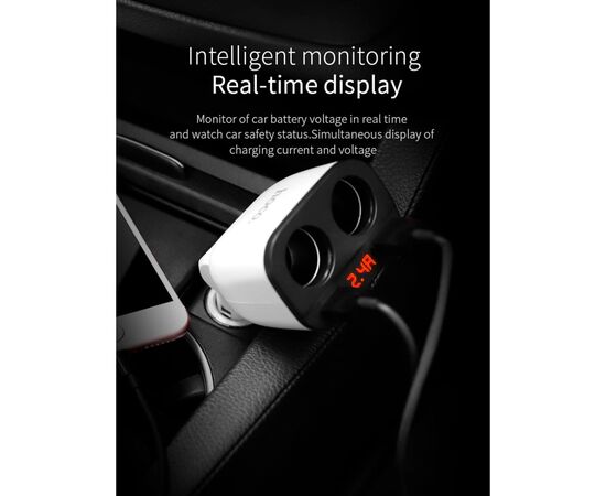 Зарядное устройство HOCO HOCO Z28 Power ocean 2xUSB + display White (6957531091967), изображение 8