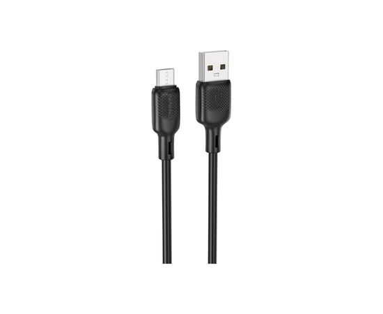 Дата кабель USB 2.0 AM to Micro 5P 3.0m Lenny silicone BX113 black BOROFONE (6941991115547), изображение 2