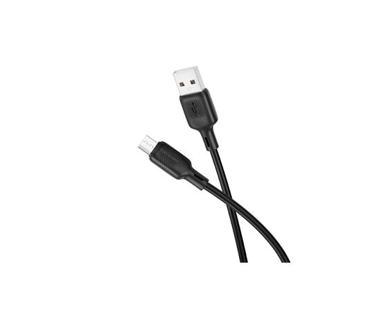 Дата кабель USB 2.0 AM to Micro 5P 3.0m Lenny silicone BX113 black BOROFONE (6941991115547), изображение 3