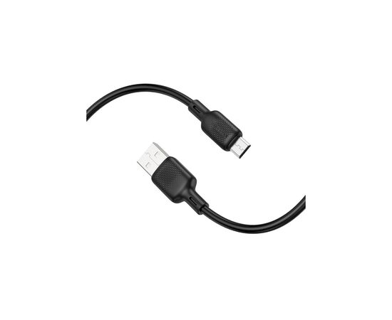 Дата кабель USB 2.0 AM to Micro 5P 3.0m Lenny silicone BX113 black BOROFONE (6941991115547), изображение 4