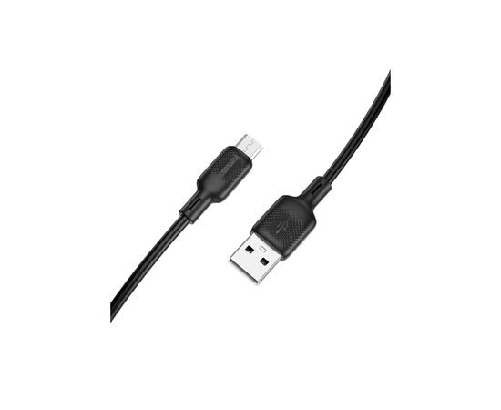 Дата кабель USB 2.0 AM to Micro 5P 3.0m Lenny silicone BX113 black BOROFONE (6941991115547), изображение 5