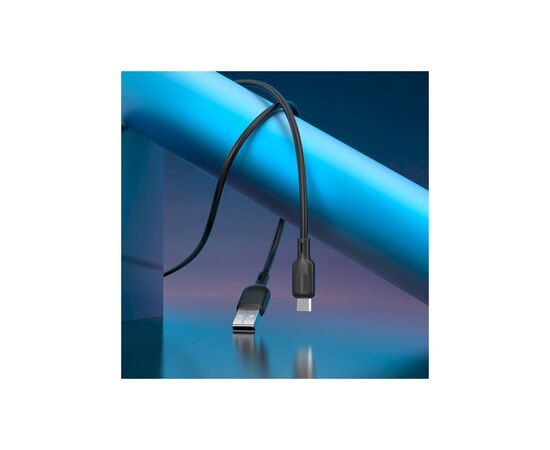 Дата кабель USB 2.0 AM to Micro 5P 3.0m Lenny silicone BX113 black BOROFONE (6941991115547), изображение 8