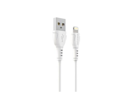 Дата кабель USB 2.0 AM to Lightning 1.0m 2.4A PVC BX51 white BOROFONE (6931474743909)