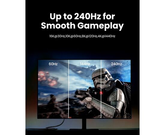 Кабель мультимедийный DisplayPort M to DisplayPort M 3.0m 16K DP118 black Ugreen (25862), изображение 10