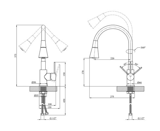 Змішувач Kroner Kuche-C031GRA (CV024336), зображення 10