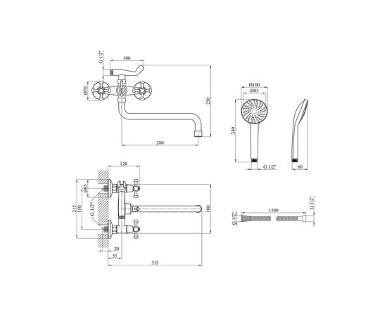 Смеситель Kroner Rhein-C073 (CV023571), изображение 6