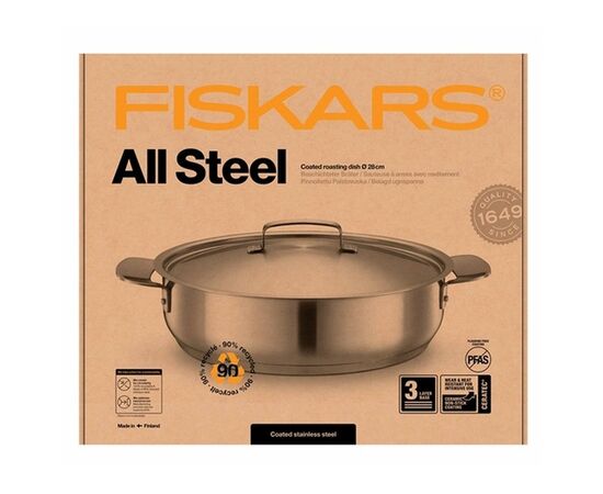 Сотейник Fiskars All Steel глибокий матовий 28 см (1064749), зображення 5