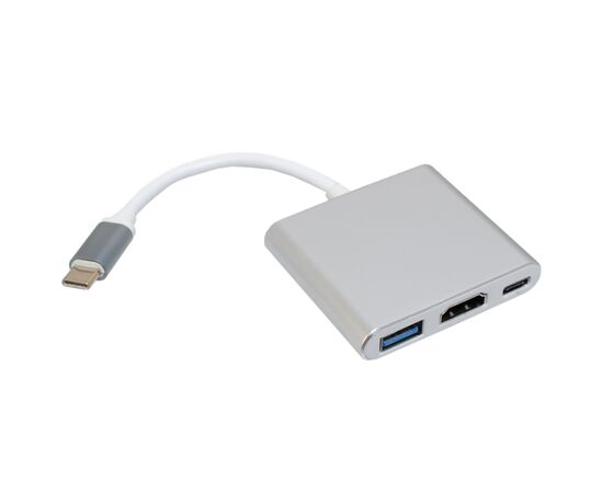 Концентратор Patron USB-C to HDMI + USB 3.0 + USB-C 0.1m black (ADAPT-PN-TYPE-C-HUB)