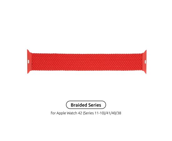 Ремінець до смарт-годинника Armorstandart Braided Solo Loop для Apple Watch 42 (Series 11-10)/41/40/38 Red Size 4 (132 mm) (ARM58070)