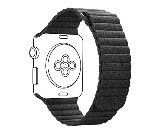 Ремінець до смарт-годинника Armorstandart Leather Loop для Apple Watch 42 (Series 11-10)/41/40/38 Black (ARM48655)