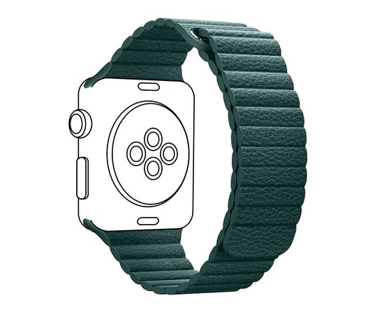 Ремінець до смарт-годинника Armorstandart Leather Loop для Apple Watch 42 (Series 11-10)/41/40/38 Forest Green (ARM53317)