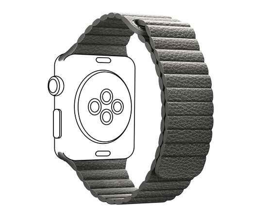 Ремінець до смарт-годинника Armorstandart Leather Loop для Apple Watch 42 (Series 11-10)/41/40/38 Grey (ARM48654)