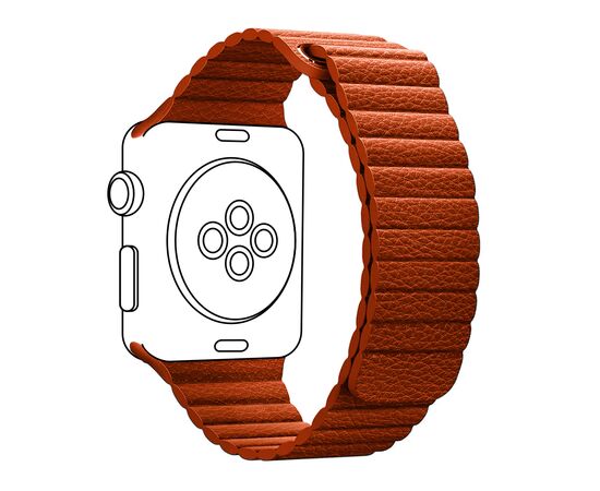 Ремінець до смарт-годинника Armorstandart Leather Loop для Apple Watch 42 (Series 11-10)/41/40/38 Orange (ARM57838)