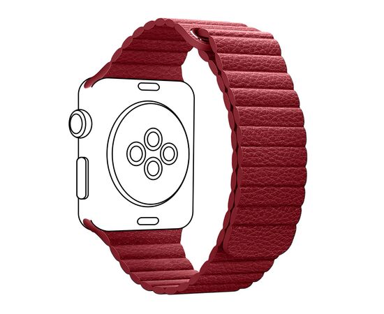 Ремінець до смарт-годинника Armorstandart Leather Loop для Apple Watch 49/46/45/44/42 (Series 1-3) Red (ARM45824)