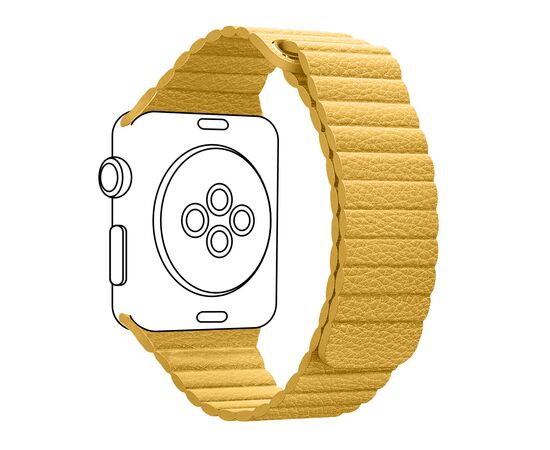Ремінець до смарт-годинника Armorstandart Leather Loop для Apple Watch 49/46/45/44/42 (Series 1-3) Yellow (ARM57842)