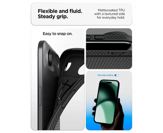 Чехол для мобильного телефона Spigen Liquid Air iPhone 17 Air Matte Black (ACS10302), изображение 4