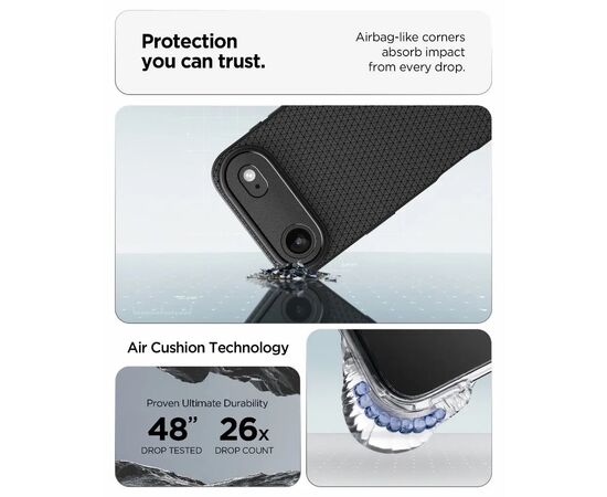 Чехол для мобильного телефона Spigen Liquid Air iPhone 17 Air Matte Black (ACS10302), изображение 5
