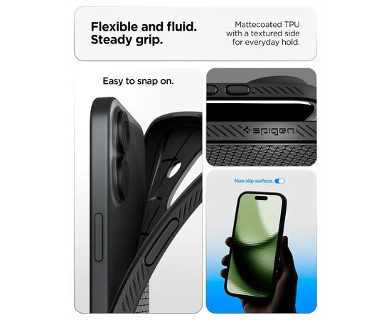 Чехол для мобильного телефона Spigen Liquid Air iPhone 17 Matte Black (ACS10369), изображение 4