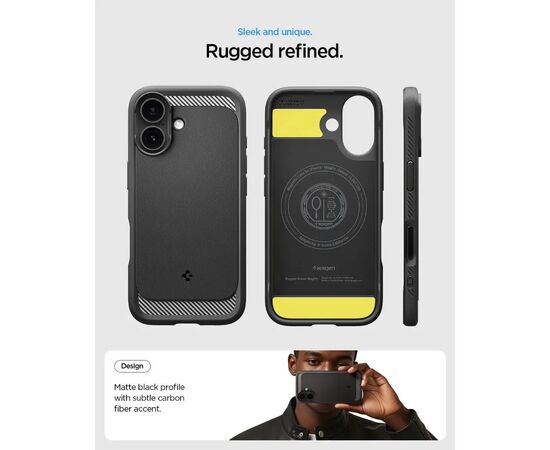 Чехол для мобильного телефона Spigen Rugged Armor MagFit iPhone 17 Matte Black (ACS10367), изображение 12