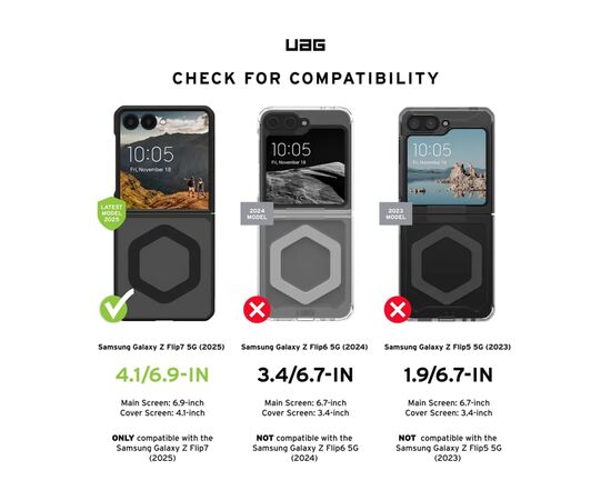 Чехол для мобильного телефона UAG Mouve with Magnet Samsung Galaxy Z Flip 7 Ash (214504113131), изображение 8