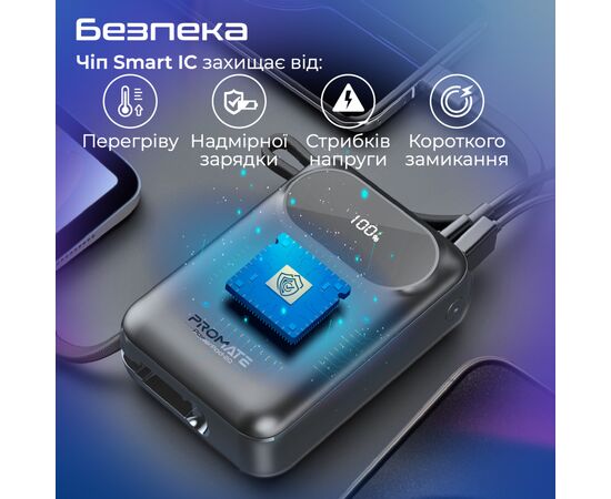 Батарея універсальна Promate 20000mAh PD/35W (powerpod-20.black), зображення 8