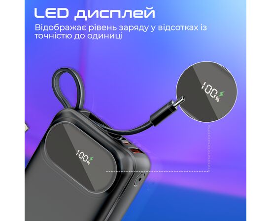 Батарея універсальна Promate 20000mAh PD/35W (powerpod-20.black), зображення 9
