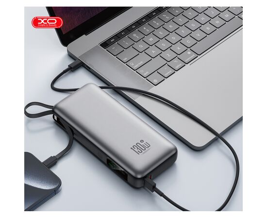 Батарея универсальная XO 20000mAh 130W, PD, QC (XO-PR268_grey), изображение 6