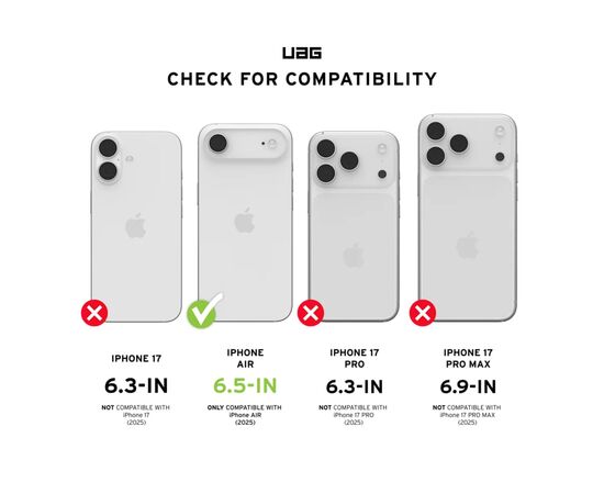 Стекло защитное UAG iPhone 17 Air Transparent (14438511VNA), изображение 7