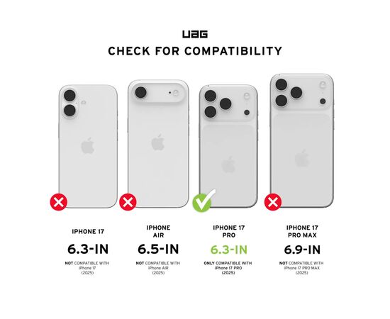 Стекло защитное UAG iPhone 17 Pro Transparent (14438311VNA), изображение 8