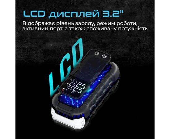 Пуско зарядное устройство Promate 20000mAh PD/45W, QC3.0, 2000A, Flashlight (sparktank-20), изображение 10