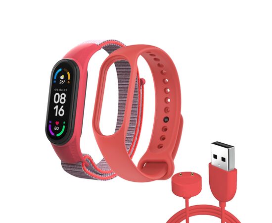 Ремінець до фітнес браслета Armorstandart комплект 3шт Xiaomi Mi Band 7/6/5 New Style Red (ARM77038)