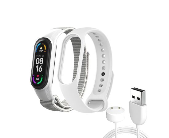 Ремешок для фитнес браслета Armorstandart комплект 3шт Xiaomi Mi Band 7/6/5 New Style White (ARM77041)
