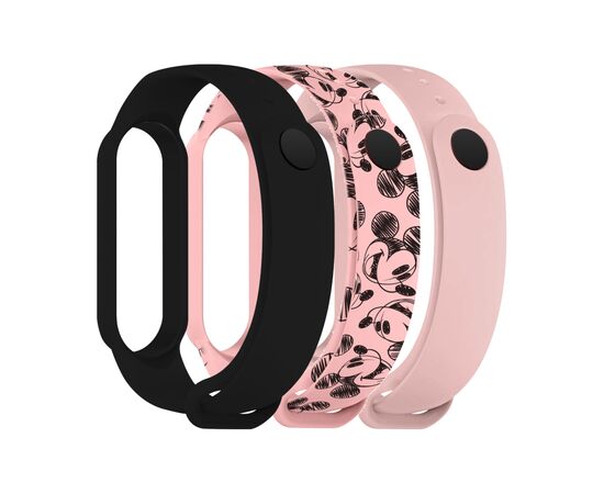 Ремешок для фитнес браслета Armorstandart комплект 3шт Xiaomi Mi Band 7/6/5 Cartoon Mickey Pink (ARM77042)