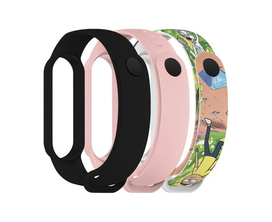 Ремешок для фитнес браслета Armorstandart комплект 3шт Xiaomi Mi Band 7/6/5 RM Cartoon (ARM77053)