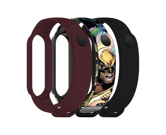 Ремінець до фітнес браслета Armorstandart комплект 3шт Xiaomi Mi Band 7/6/5 Wolverine comix (ARM77056)