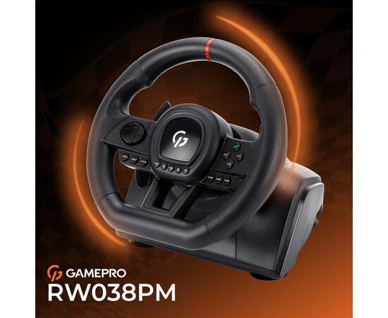 Руль GamePro RW038PM з педалями та коробкою передач PC/XBOX360/XBOXONE/SWITCH/PS3/PS4 (RW038PM), изображение 8