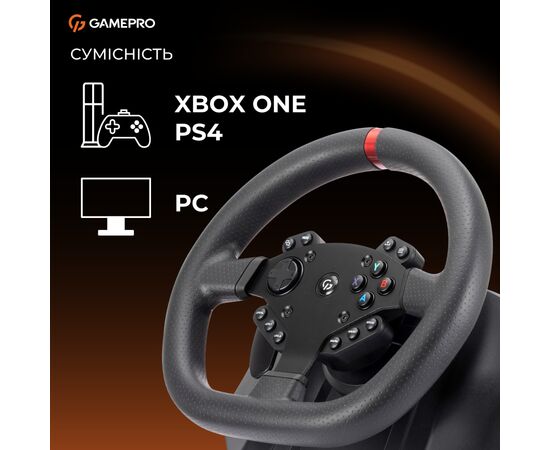 Руль GamePro RW575PM з педалями та коробкою передач XBOXONE/PS4/PS3/PC/SWITCH (RW575PM), изображение 9