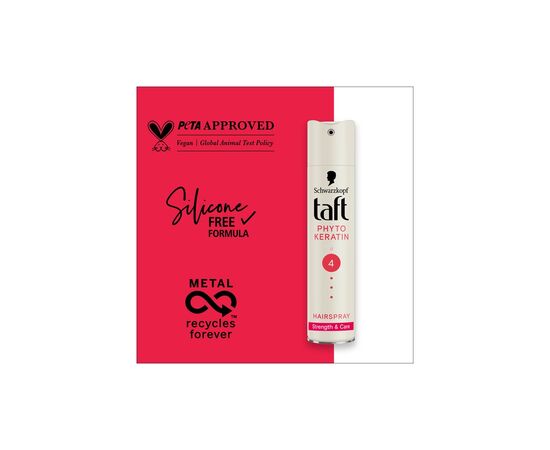 Лак для волосся Taft Phyto Keratin 4 250 мл (9000100336376), зображення 6