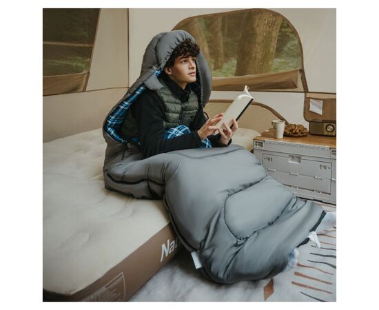 Спальный мешок Naturehike з капюшоном Clear Sky CNK2450WS042, сірий (6927595792049), изображение 8