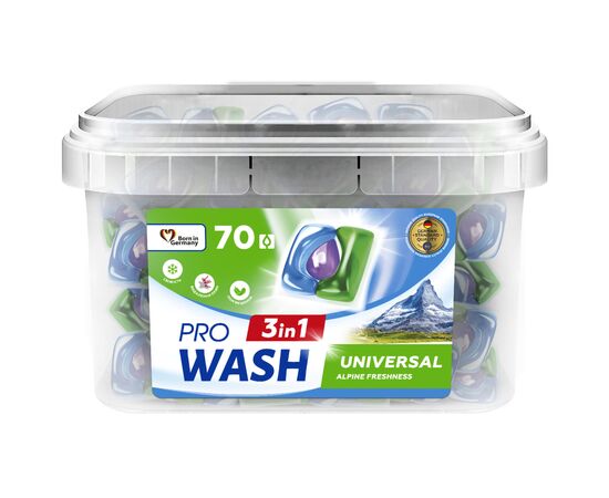 Капсули для прання Pro Wash Universal Альпійська свіжість 70 шт. (4823128004974)