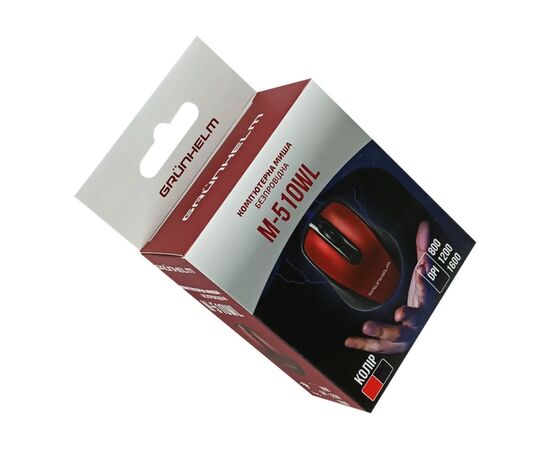 Мишка Grunhelm M-510WL Wireless Black/Red (126870), зображення 2