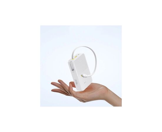 Батарея универсальная Baseus EnerFill FC51 Bipow2 Pro 20000mAh 22.5W build-in cable USB-C white (E0027700), изображение 6