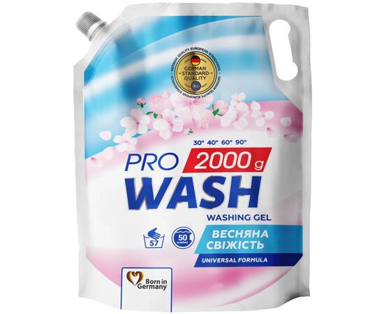 Гель для стирки Pro Wash Universal Весенняя свежесть Дой-пак 2 кг (4823128000976)