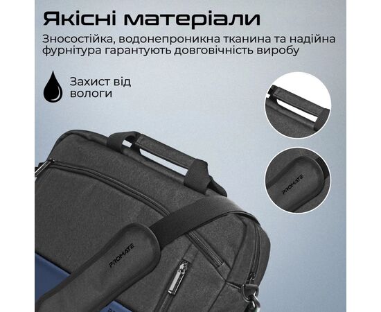 Сумка для ноутбука Promate 15.6" Satchel-MB Blue (satchel-mb.blue), изображение 5