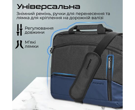 Сумка для ноутбука Promate 15.6" Satchel-MB Blue (satchel-mb.blue), изображение 6