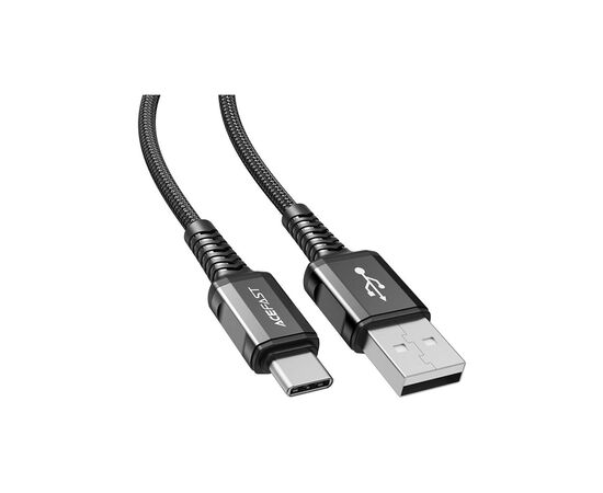 Дата кабель USB 2.0 AM to USB-C 1.2m 3A nylon C1-04 black Acefast (6974316280545)