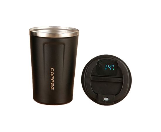 Термокружка Merlion з LED дисплеєм 380 мл, чорна (Termo-304LED-380Black)